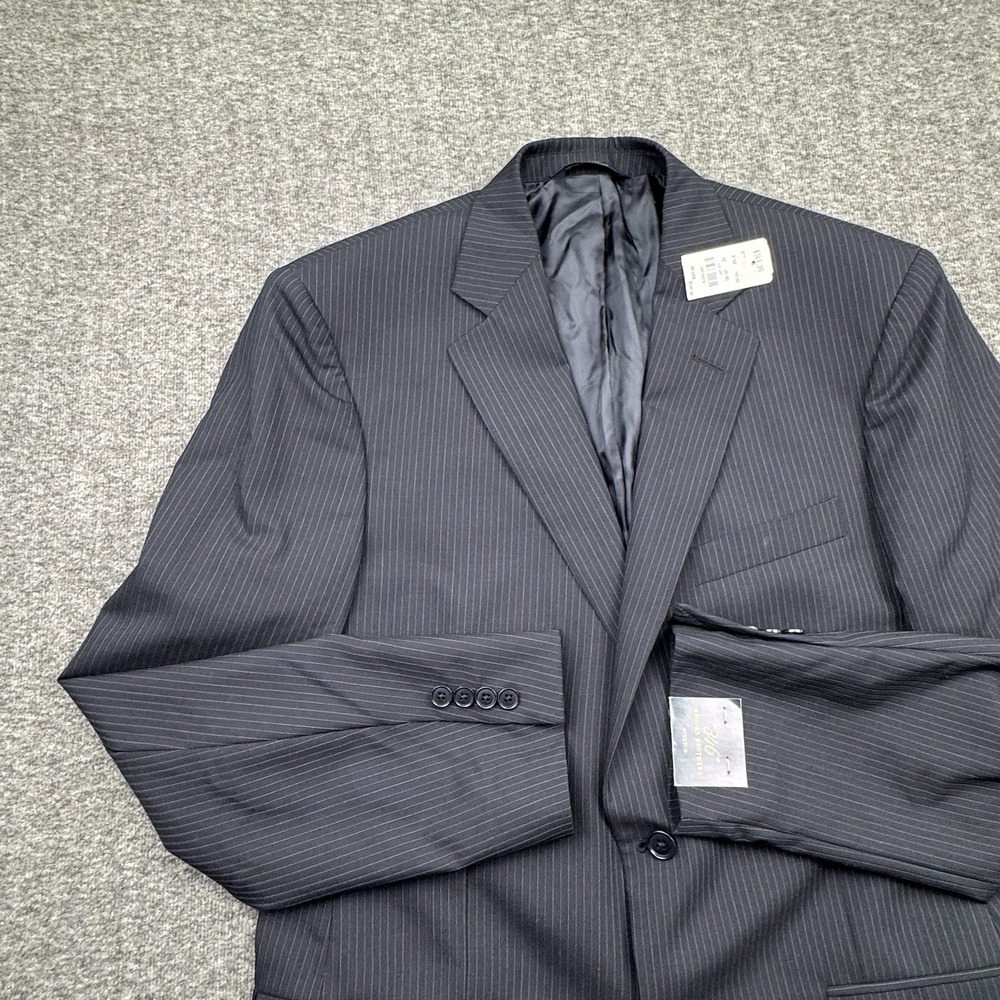 Brooks Brothers Blazer 346 Stretch 100% Wool Men's Sz 40L Navy Blue Pinstripe
